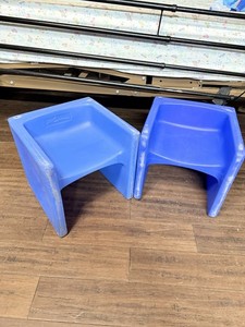 2 Children's Indoor Outdoor Kids Cube Chair Classroom Playroom Blue