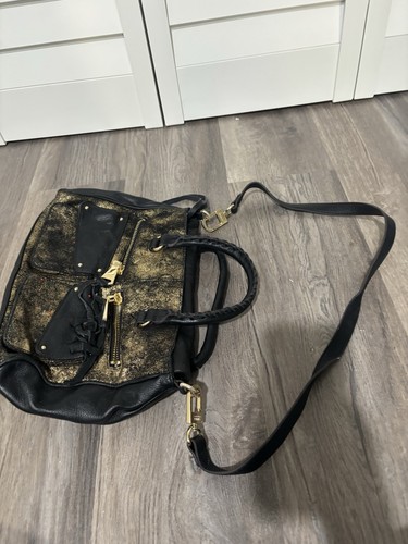 Aimee Kestenberg Umhängetasche oder Schultertasche schwarz und gold Soho Echtleder - Bild 14 von 21