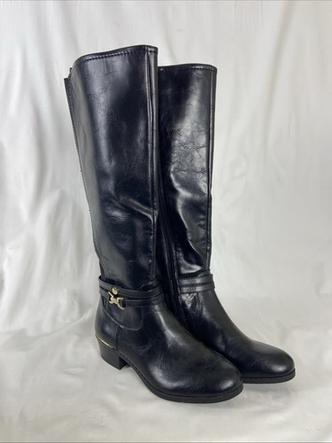 Liz Claiborne Townsend Black Stacked Heel Riding Boots Women's Size 6M - Picture 4 of 13