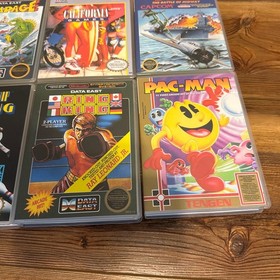 8 Lot NES Custom Game Case 1943 PAC-Man Rampage Bowling Caesars Ring King+ More
