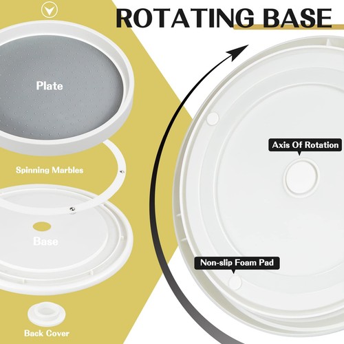 Non Skid Lazy Susan Turntable Single Round Rotating Kitchen Spice Organizer - Picture 4 of 6