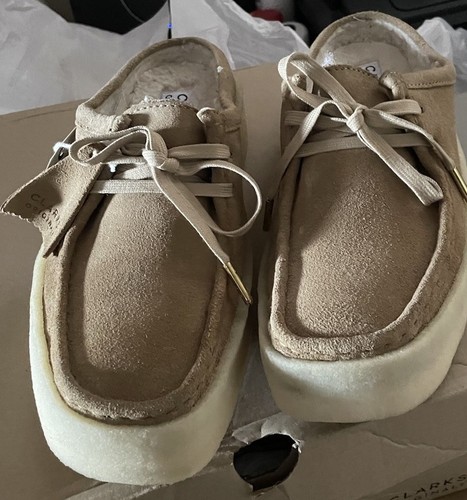 Clarks Originals Wallabee Cup Lo Ladies Light Tan Warmlined Mule UK Sz 8 D EU 42 - Picture 3 of 6