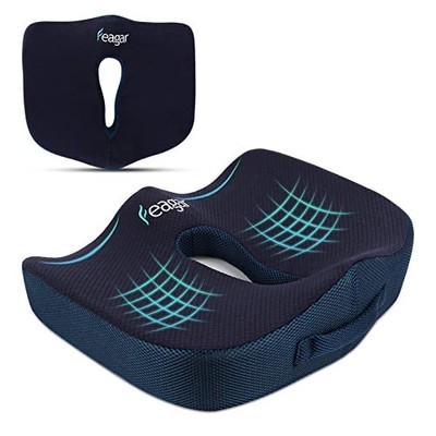 Feagar Sitzkissen bei Rückenschmerzen - Orthopädisch rutschfest 45*38*13cm, Full Blue 