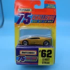 VINTAGE 1997 Matchbox 75 Challenge #62 STREET STREAK , Gold, 1/64 NIP FREE SH