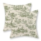 French Country Pillow Covers 18" x 18" (Pack of 2) Sage Green French Country-1