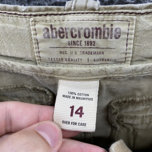 VINTAGE Abercrombie & Fitch Pants Boys Youth 14 Cargo Paratrooper Skater Y2K 00s - Picture 15 of 15