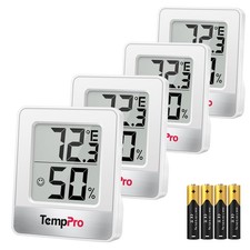 TempPro TP49 4 Pieces Digital Hygrometer Indoor Thermometer Humidity Meter Mi...