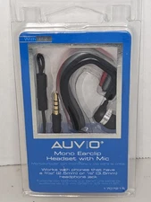 Auvio Mono Earclip Headset with Mic 2.5mm Jack 1707215  Black