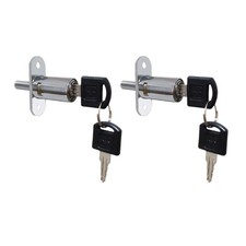 Push Plunger Lock 19mm Chrome Zinc Alloy Cabinet Drawer Lock 2 Pack Set
