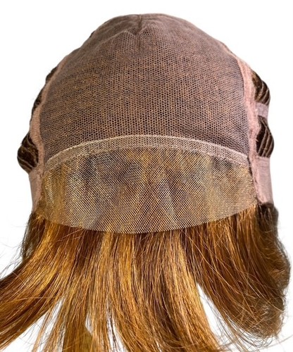 Peluca Flexlite Ajuste Personal Mono Top Encaje Frontal Castaño Rojizo Ombre En Capas Talla Promedio - Imagen 9 de 16