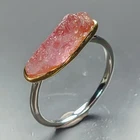 Vintage ring Natural Tourmaline Ring 925 Sterling Silver Size 7.75 /R482167