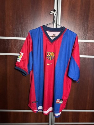 FC BARCELONA 1998/1999 HOME FOOTBALL SOCCER SHIRT JERSEY NIKE XL