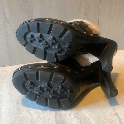 Michael Kors Studded Black Leather 70's theme High Closed Toe Clogs Mules Size 9 - Picture 5 of 12