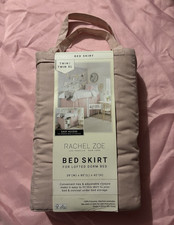 Rachel Zoe Twin/Twin XL Pink Bed Skirt Adjustable Easy Access 42" Drop Polyester