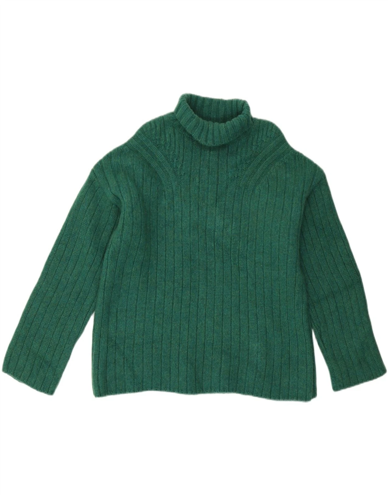 Jigsaw Womens Roll Neck Jumper Sweater UK 14 Medium Green Wool DC09