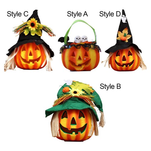 Light up Halloween Foam Pumpkin Lantern Celebration Decorative Desk Lamp