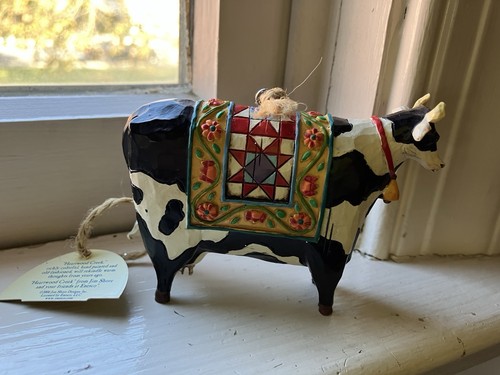 Jim Shore Heartwood Creek Moo Kuh Weihnachtsschmuck Patchwork Quilt mit Etikett - Bild 2 von 7