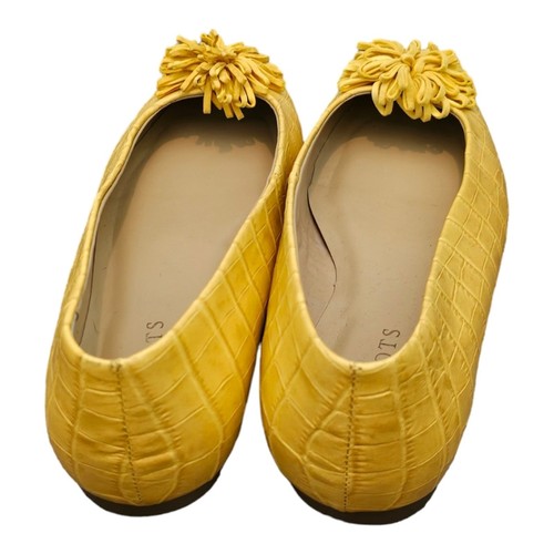 Talbots würzig senfgelb Stella Bommel Leder Krokodil Ballerinas Größe 8 - Bild 4 von 6