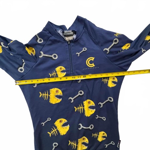 Maglia Cannondale anni 90 uomo Med USA Piranha chiavi scheletro 3 tasche Polartec - Foto 8 di 9
