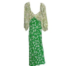 NEW Rixo Target Green Daisy Floral Print Midi Dress Size 14 Cottagecore girly