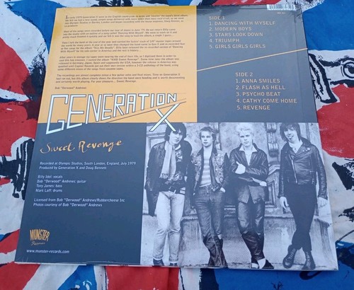 GENERATION X Sweet Revenge "DERWOOD MIX" L.P. Billy Idol SEX PISTOLS Sid Vicious - Picture 3 of 9