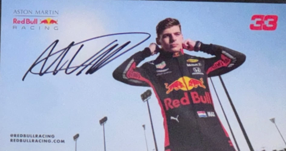 Max Verstappen "2018 F1 Aston Martin Red Bull" Signed Photo Driver Card Auto PSA - Image 3 of 4