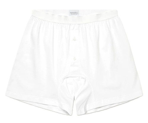 Herren Boxershorts superfeine Baumwolle zwei Knöpfe weiß Größe Large g4 - Bild 3 von 6