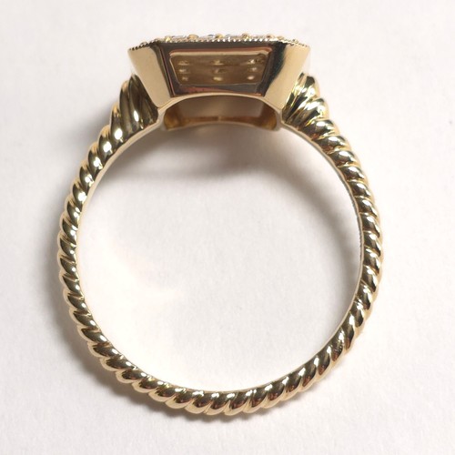 Sonia Bitton Multicolor & White Diamond Cluster 14k Yellow Gold Ring Size 9 - Picture 9 of 12