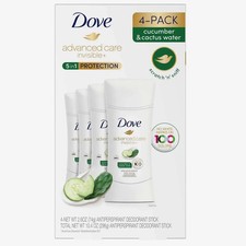 Dove Advanced Care Invisible Antiperspirant Deodorant 2.6 Ounce Pack of 4 NEW