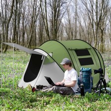 Camping Tent with Porch and Carry Bag 3000mm Waterproof Green