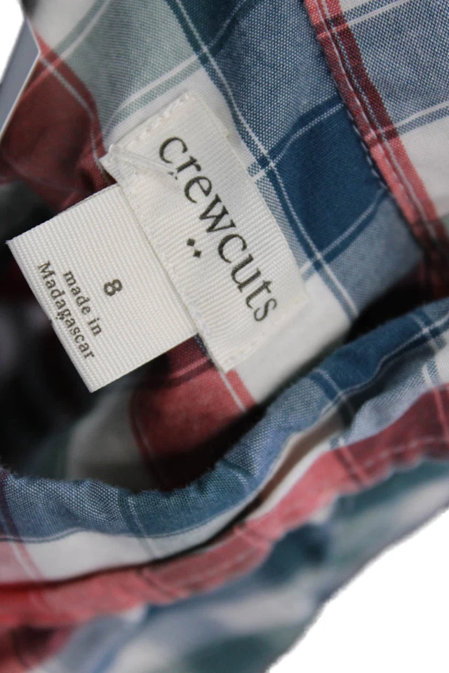 Crewcuts Boys Long Sleeve Plaid Button Down Shirt Red Size 08 - Image 3 of 4