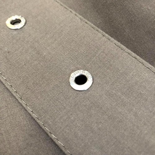 Mackintosh gummibeschichteter langer Mantel kragenlos grau beige Größe S gebraucht - Bild 9 von 14