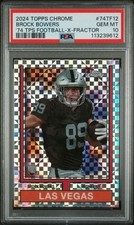 2024 Topps Chrome 1974 Topps #74TF12 Brock Bowers '74 Football-X-Fractor PSA 10