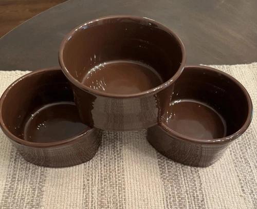 Fiesta Ware Square Soup/ Cereal Bowls Brown 19 oz Retired -MCM  Chocolate Brown