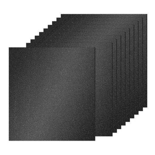 10Sheets Black Glitter Cardstock Paper, 12x12in 250gsm Square Sparkly Paper