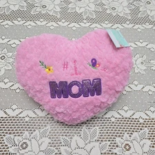 NWT Heart Shaped Decorative Pillow #1 Mom Plush Cozy Pink Purple Mother's Day 