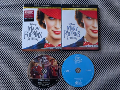 Disney Mary Poppins Returns (4K Ultra HD & Blu-ray, 2018) w/ Slipcover  - Picture 1 of 3