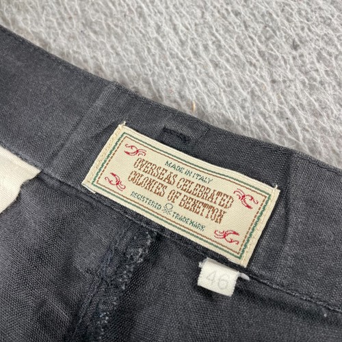 Vintage Colonies Of Benetton Black High Waisted Pants Size 46 Linen Blend Italy - Picture 11 of 14