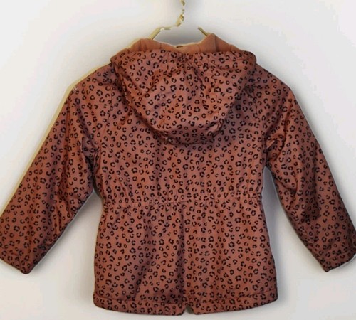 OshKosh B'gosh Mädchen Größe M 5/6 Leopardenmuster mittelschwer Fleece-gefütterte Kapuze Reißverschluss - Bild 2 von 9