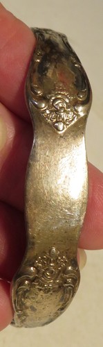 Bracciale Vintage Wm A Rogers Oneida Floreale Argento Placcato Cucchiaio 2,5" Incrocio - Foto 3 di 21