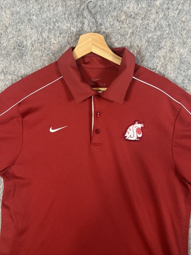 Nike Dri-Fit Washington State Cougars Golf Polo Shirt Men’s Large Red NCAA - Picture 2 of 9