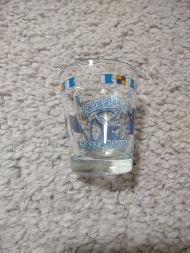 Alaska Inside Passage Shot Glass Whale Flags Clear Glass - Picture 2 of 5