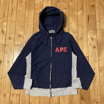 BAPE College logo zip hoodie Navy a bathing ape NIGO Size M | eBay