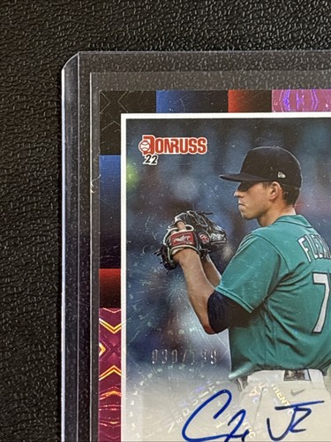 2022 Panini Donruss Chris Flexen Autograph #’d 030/199 Pink Fireworks #R88S-CF - Imagen 3 de 6