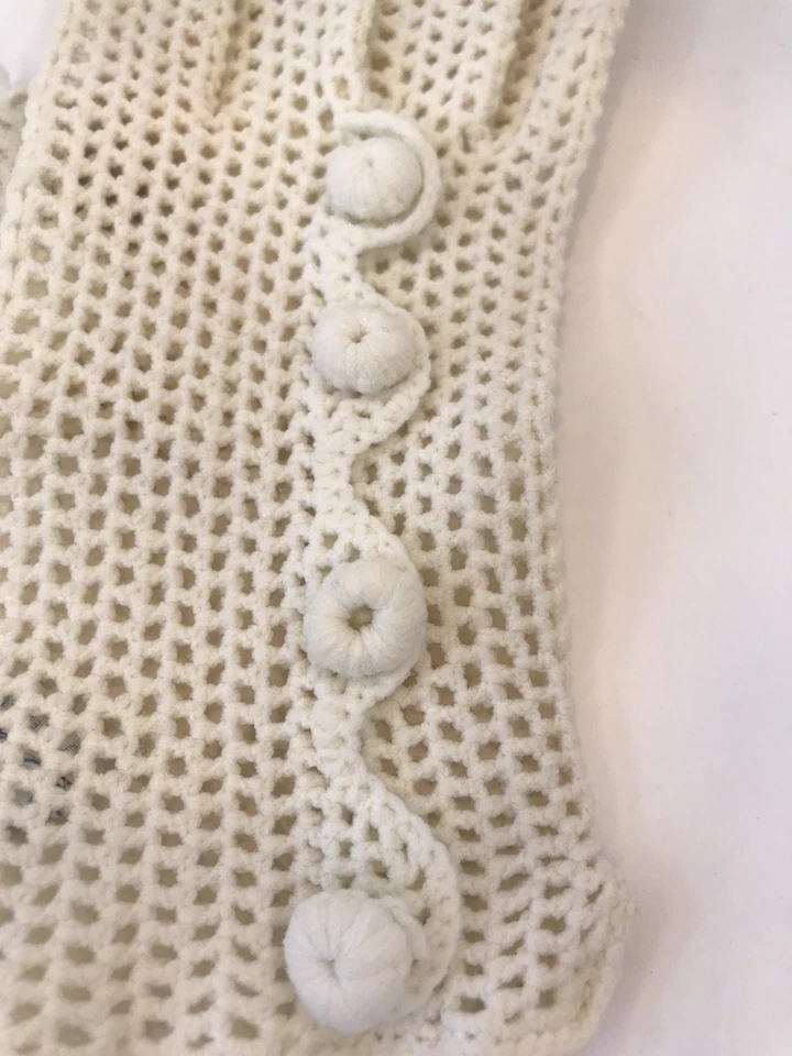 Guantes FALBALA Vintage/Nuevos Marfil Ganchillo Niñas Hechos en Francia Talla Única Foto 4 de 4