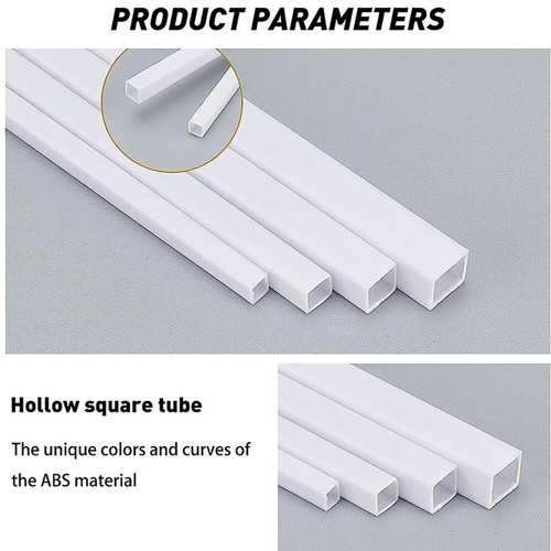 Plastic Strip Tube Round Square Flat U H L Type Bar Length 250mm ABS Styrene - Picture 7 of 16