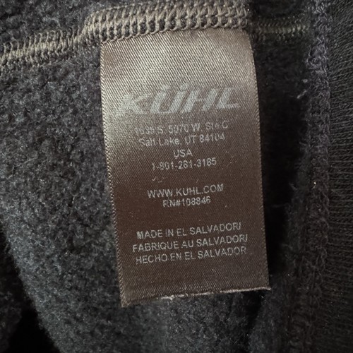 Kuhl Jumper Top Size Small 1/4 Zip Navy Grey Fleece Layer Acrylic Ski Hiking - Picture 9 of 13