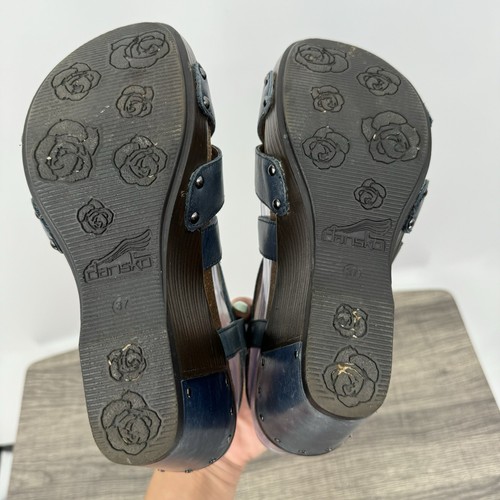 Dansko Women’s Frida Teal Leather Strappy Wedge Sandals Boho Sz 37 6.5-7 - Picture 7 of 17