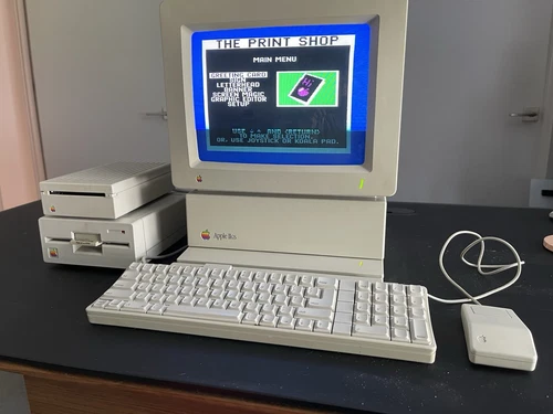 Apple IIGS Vintage Computer System w/ RGB Monitor, 2 Drives, Keyboard + Mouse
