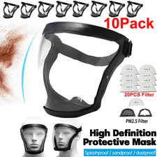 10PCS Anti-fog Full Face Shield Transparent Safety Super Protective Cover Unisex